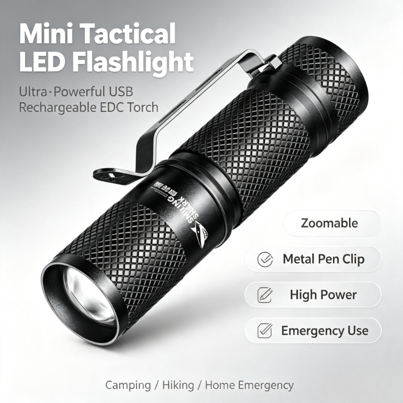 Edc Carry Flashlight - SMILING SHARK Ультрамощный мини-тактический светодиодный фонарик