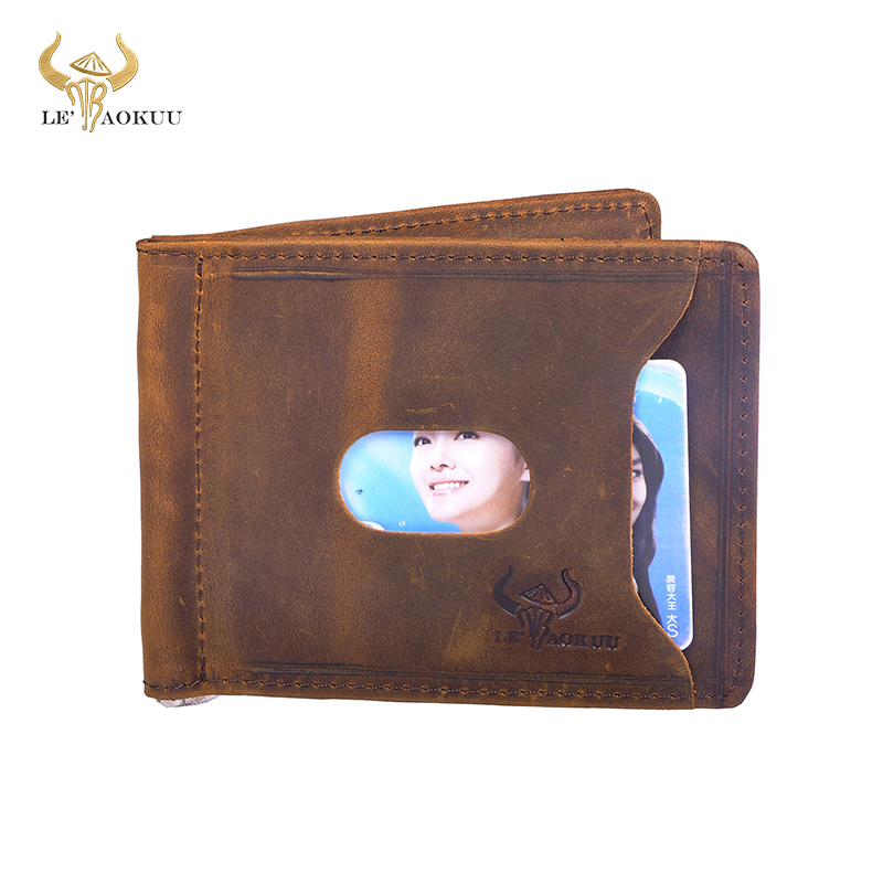 Money Clip Magnetic - Качественный кожаный мужской Магнитный кошелек с