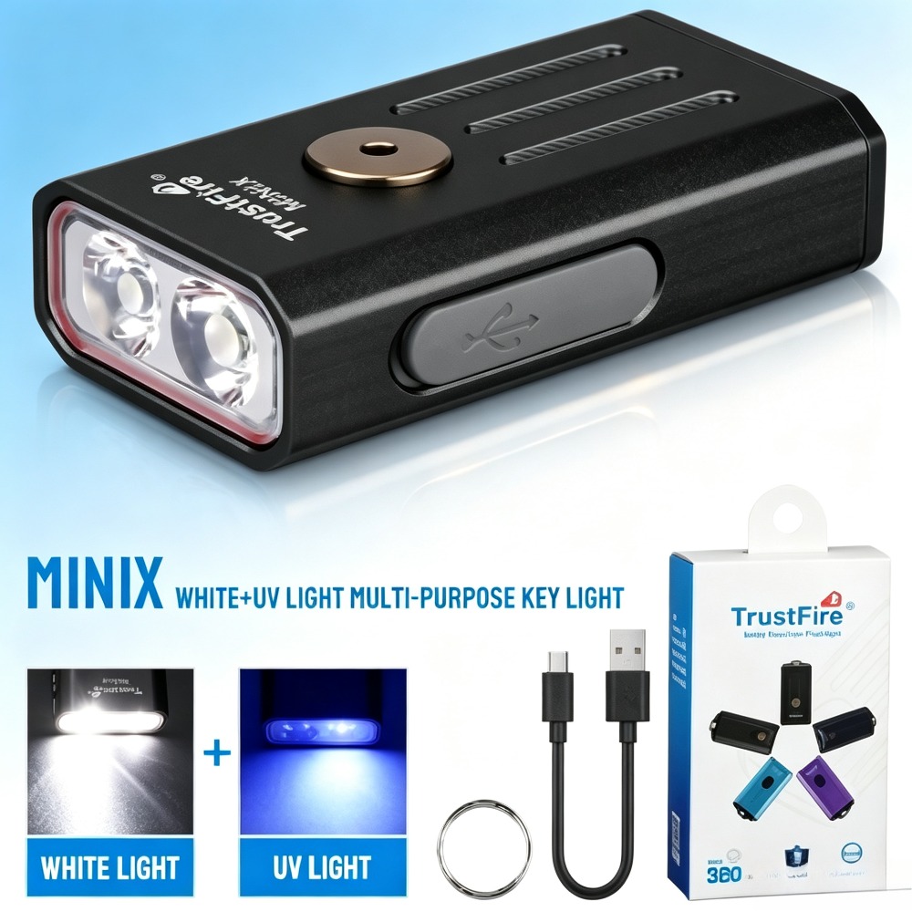 Edc Carry Flashlight - Миниатюрный EDC-фонарик-брелок 320 лм, 365 нм,